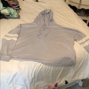 blue long sleeve crop top